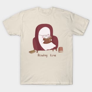 Cute ghost reading T-Shirt